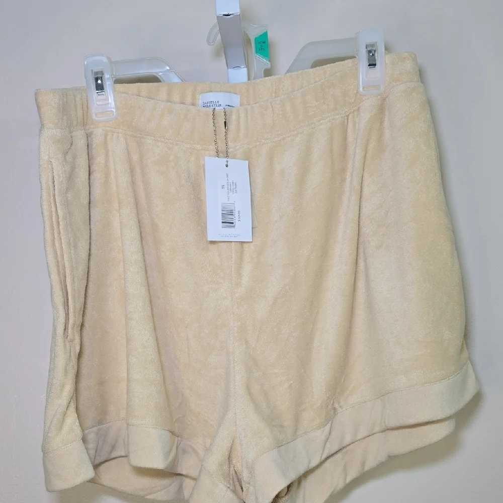 Danielle Bernstein Taupe Knit Fold Over Shorts Ladies‎ Sz XL